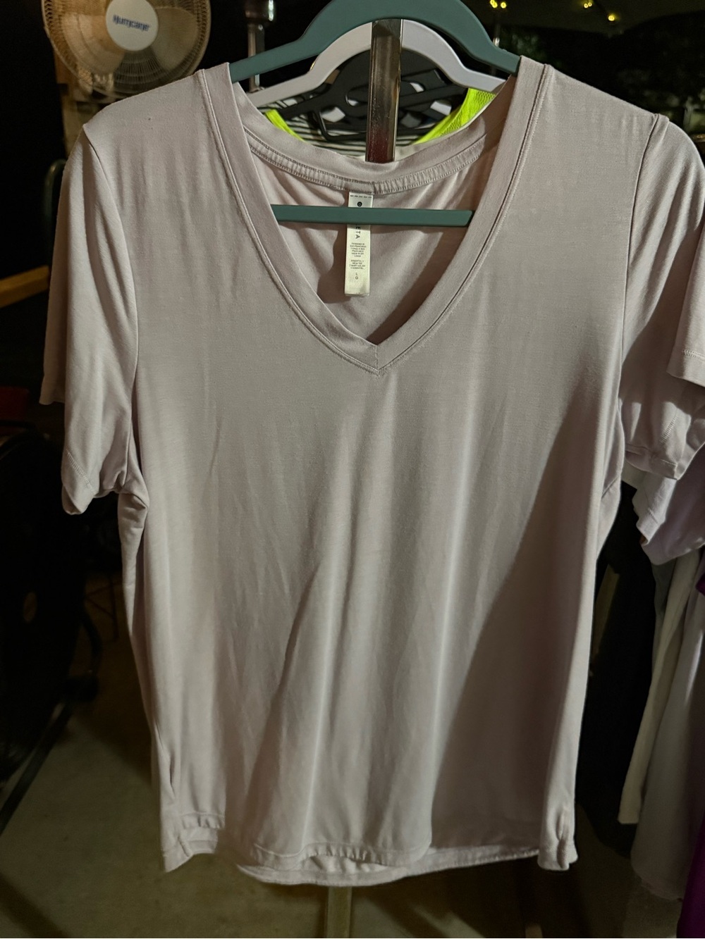 Athleta Lavender V-Neck Short Sleeve Tee